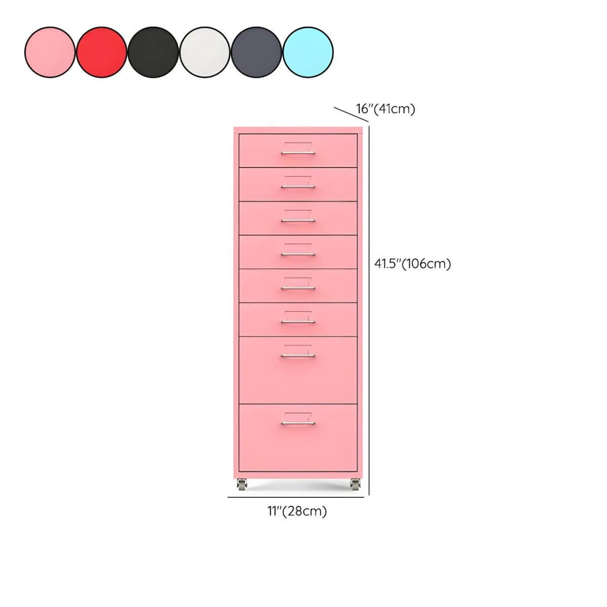 Slim Metal Storage Filing Cabinet Series With Casters And Drawers Dimensions
