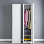 Slim Metal Storage Wardrobe With Lockable Doors And Modular Interior