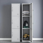 Slim Metal Storage Wardrobe With Lockable Doors And Modular Interior