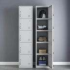 Slim Metal Storage Wardrobe With Lockable Doors And Modular Interior