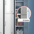 Slim Metal Storage Wardrobe With Lockable Doors And Modular Interior