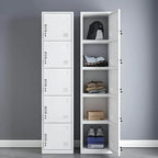 Slim Metal Storage Wardrobe With Lockable Doors And Modular Interior