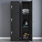 Slim Metal Storage Wardrobe With Lockable Doors And Modular Interior