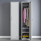 Slim Metal Storage Wardrobe With Lockable Doors And Modular Interior