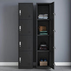 Slim Metal Storage Wardrobe With Lockable Doors And Modular Interior