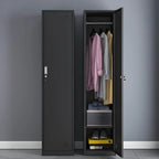 Slim Metal Storage Wardrobe With Lockable Doors And Modular Interior