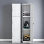 Slim Metal Storage Wardrobe With Lockable Doors And Modular Interior