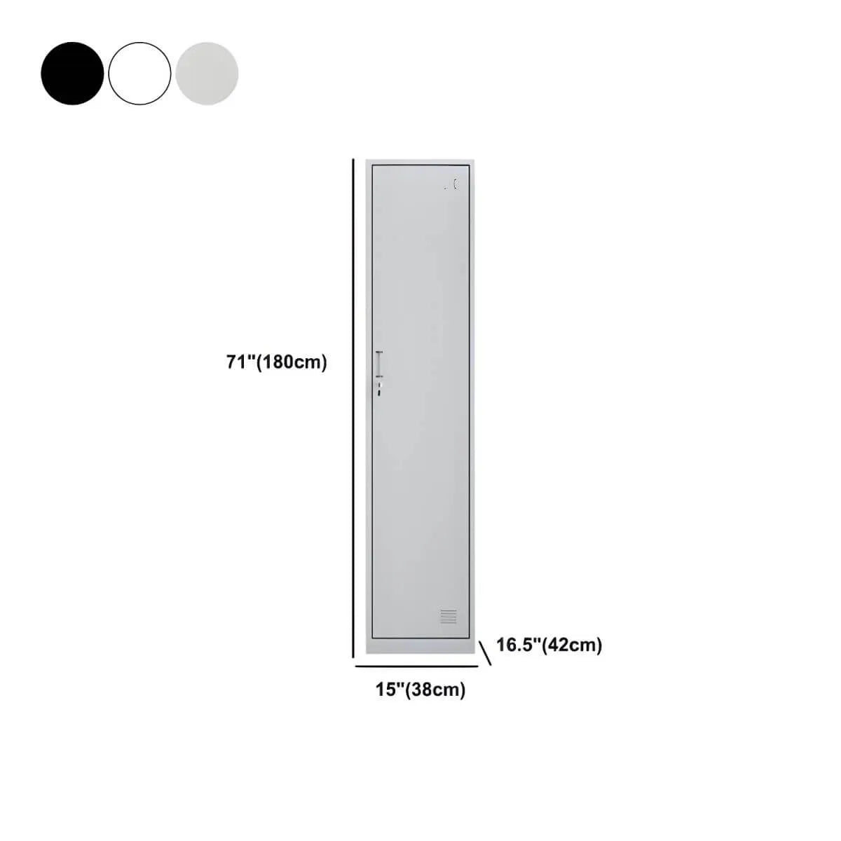 Slim Metal Storage Wardrobe With Lockable Doors And Modular Interior Dimensions