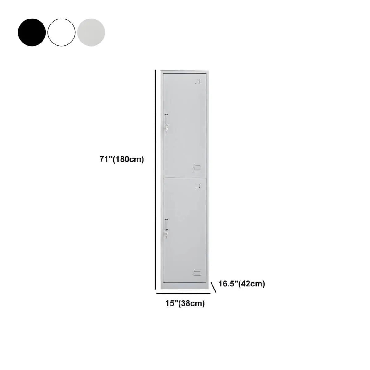 Slim Metal Storage Wardrobe With Lockable Doors And Modular Interior Dimensions