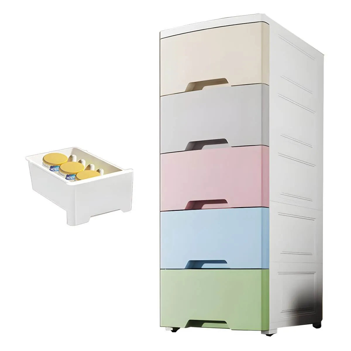 Slim Multicolor Storage Armoire With Drawers for Small Spaces