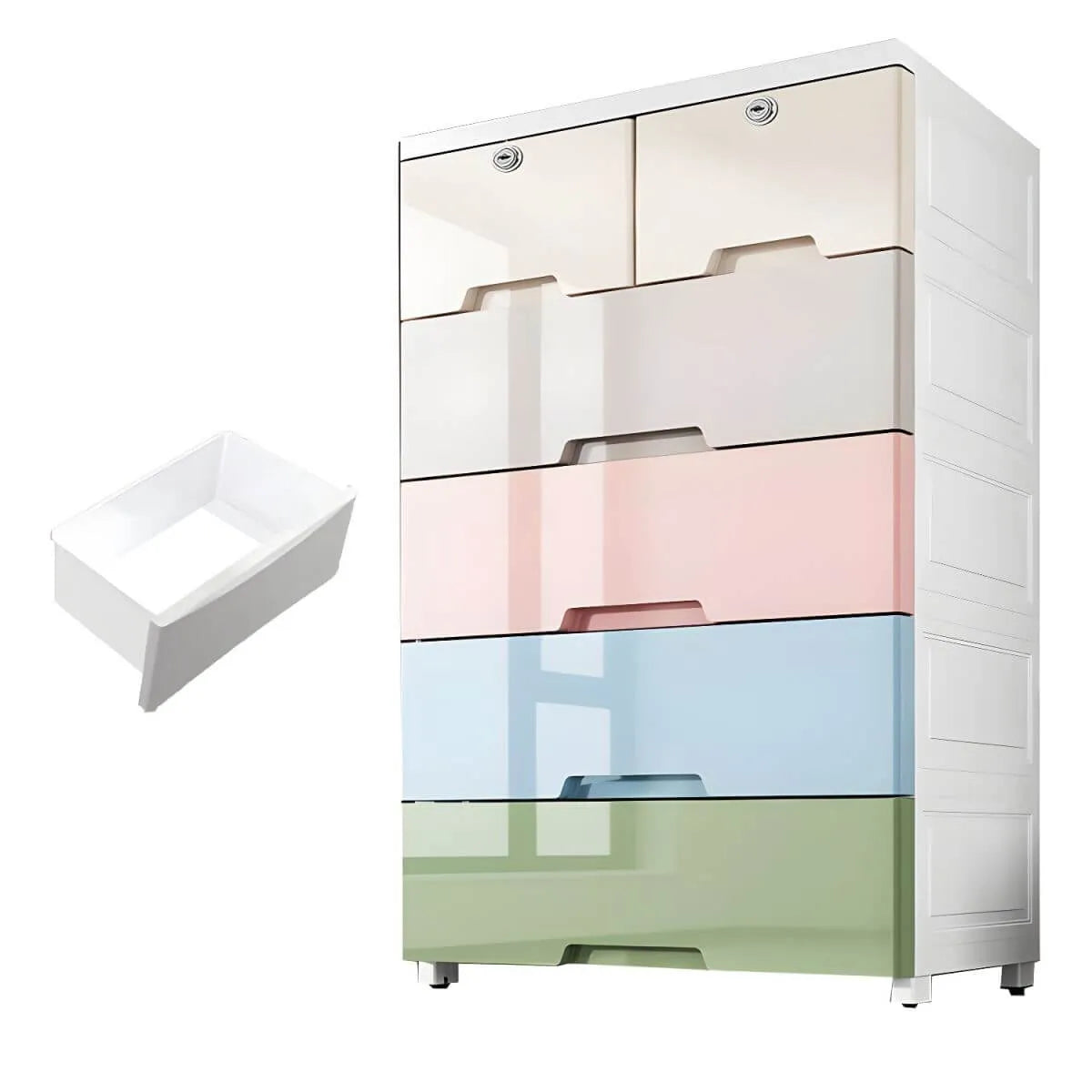 Slim Multicolor Storage Armoire With Drawers for Small Spaces