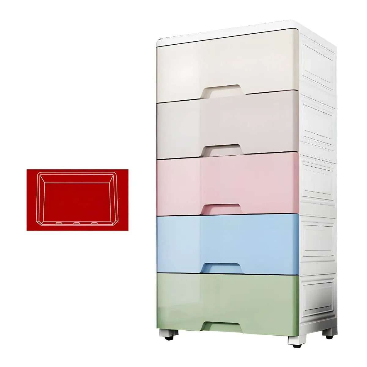 Slim Multicolor Storage Armoire With Drawers for Small Spaces