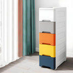 Slim Multicolor Storage Armoire With Drawers for Small Spaces
