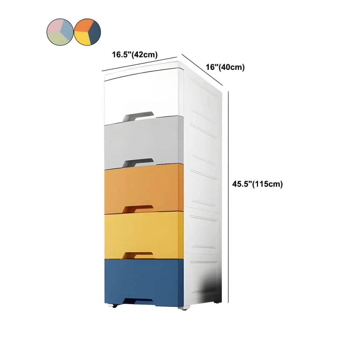 Slim Multicolor Storage Armoire With Drawers for Small Spaces Dimensions