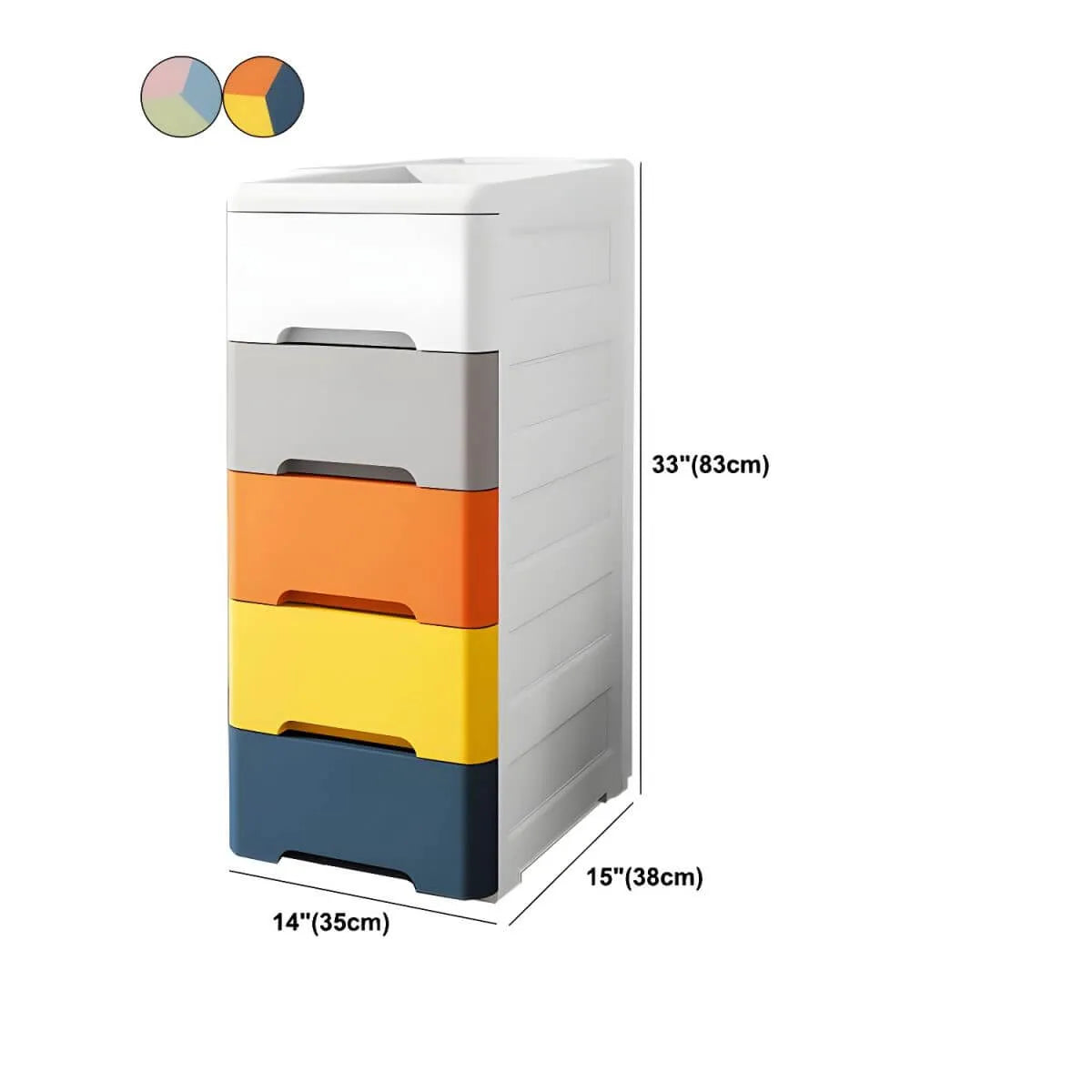 Slim Multicolor Storage Armoire With Drawers for Small Spaces Dimensions