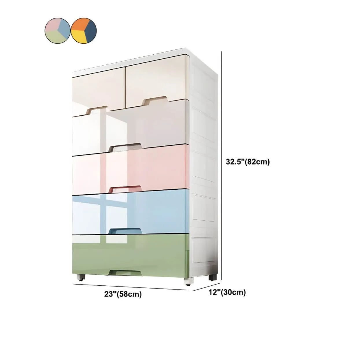 Slim Multicolor Storage Armoire With Drawers for Small Spaces Dimensions