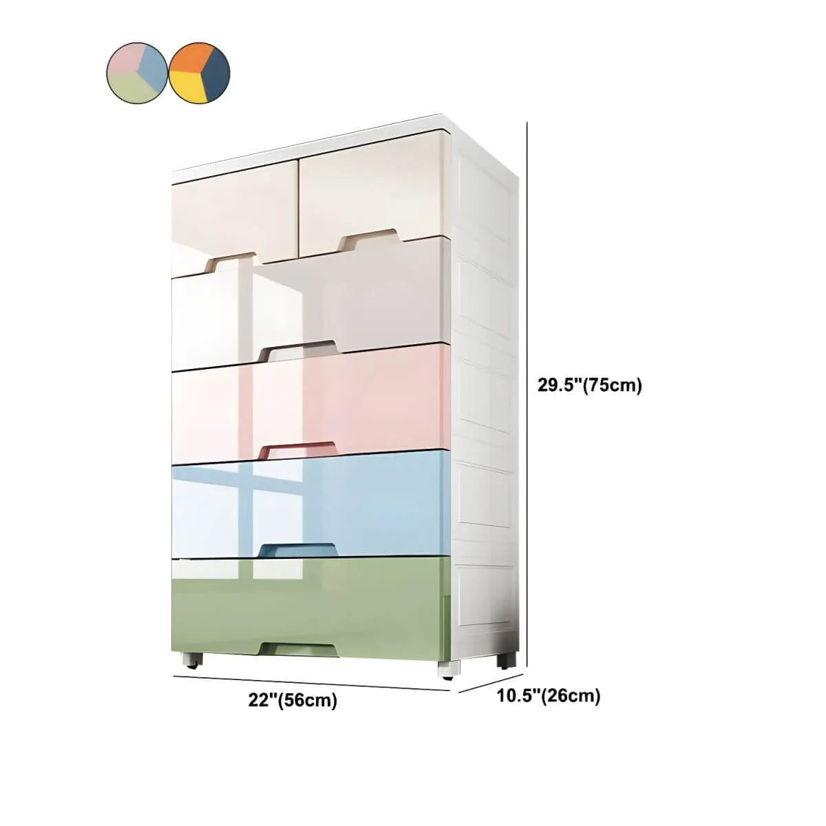 Slim Multicolor Storage Armoire With Drawers for Small Spaces Dimensions