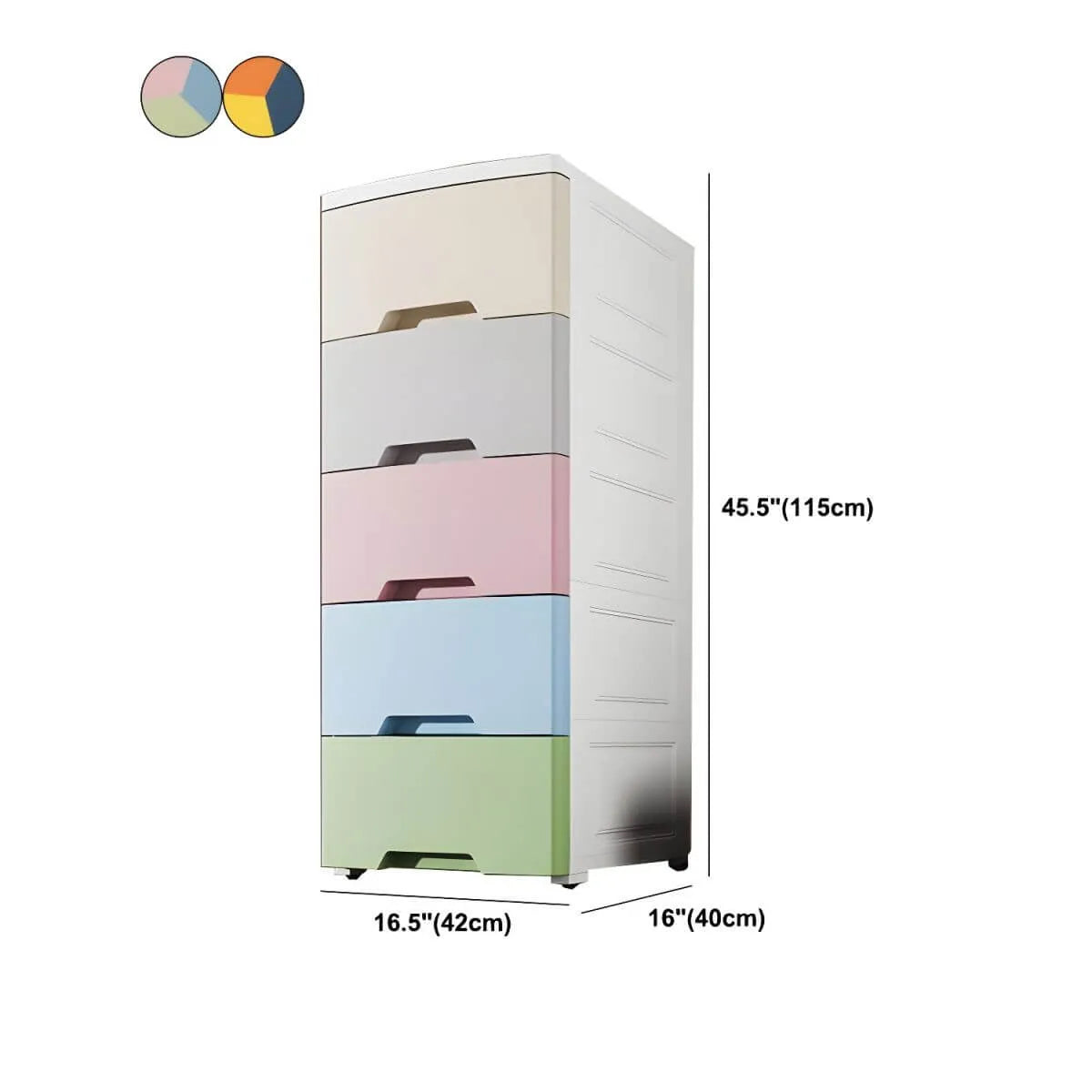 Slim Multicolor Storage Armoire With Drawers for Small Spaces Dimensions