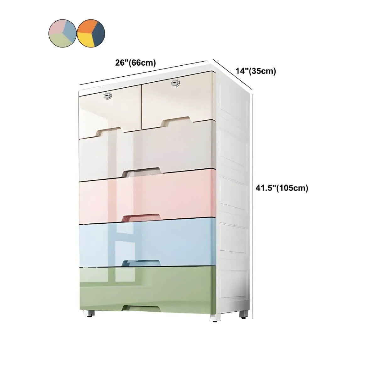 Slim Multicolor Storage Armoire With Drawers for Small Spaces Dimensions