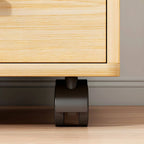 Slim Rolling Wood File Cabinet With Locking Drawers And Rounded Edges