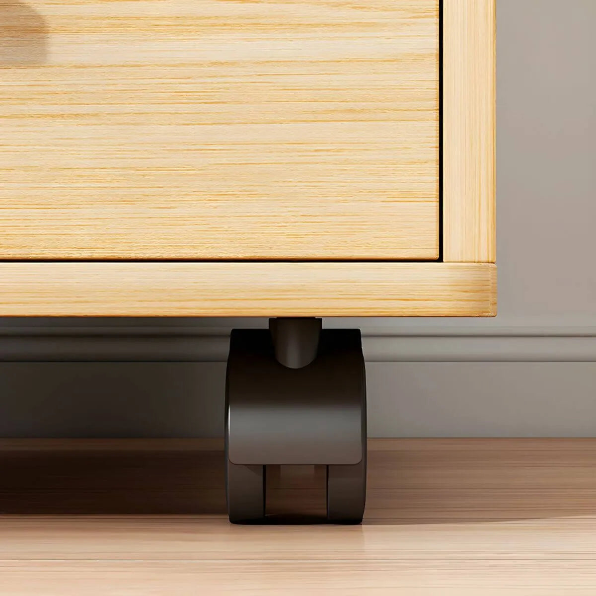 Slim Rolling Wood File Cabinet With Locking Drawers And Rounded Edges