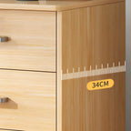 Slim Rolling Wood File Cabinet With Locking Drawers And Rounded Edges