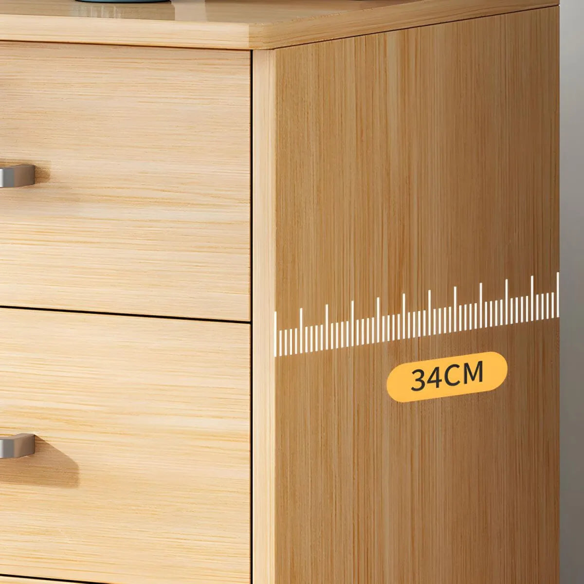 Slim Rolling Wood File Cabinet With Locking Drawers And Rounded Edges