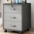 Slim Rolling Wood File Cabinet With Locking Drawers And Rounded Edges