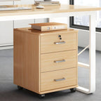 Slim Rolling Wood File Cabinet With Locking Drawers And Rounded Edges Main Product Image