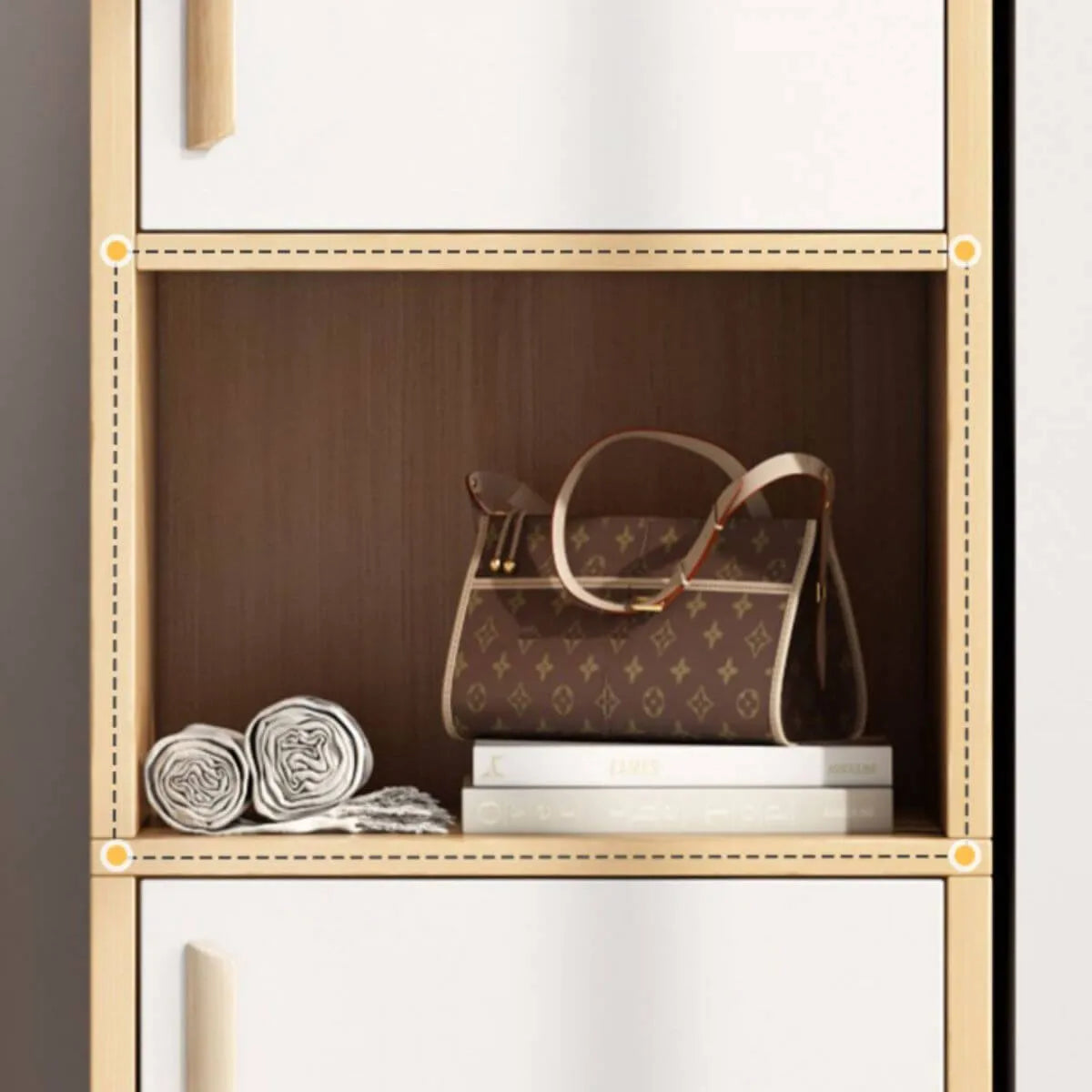 Slim Scandinavian Wardrobe Armoire With Drawers and Shelves