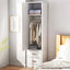 Slim Scandinavian Wardrobe Armoire With Drawers and Shelves