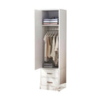 Slim Scandinavian Wardrobe Armoire With Drawers and Shelves