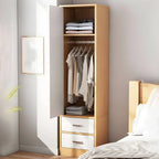 Slim Scandinavian Wardrobe Armoire With Drawers and Shelves