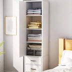 Slim Scandinavian Wardrobe Armoire With Drawers and Shelves