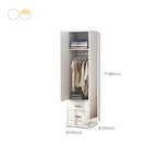 Slim Scandinavian Wardrobe Armoire With Drawers and Shelves Dimensions