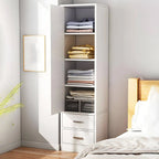 Slim Scandinavian Wardrobe Armoire With Drawers and Shelves Main Product Image