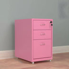 Slim Steel Locking File Cabinet With Casters and Tiered Drawers
