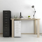 Slim Steel Locking File Cabinet With Casters and Tiered Drawers