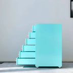 Slim Steel Locking File Cabinet With Casters and Tiered Drawers