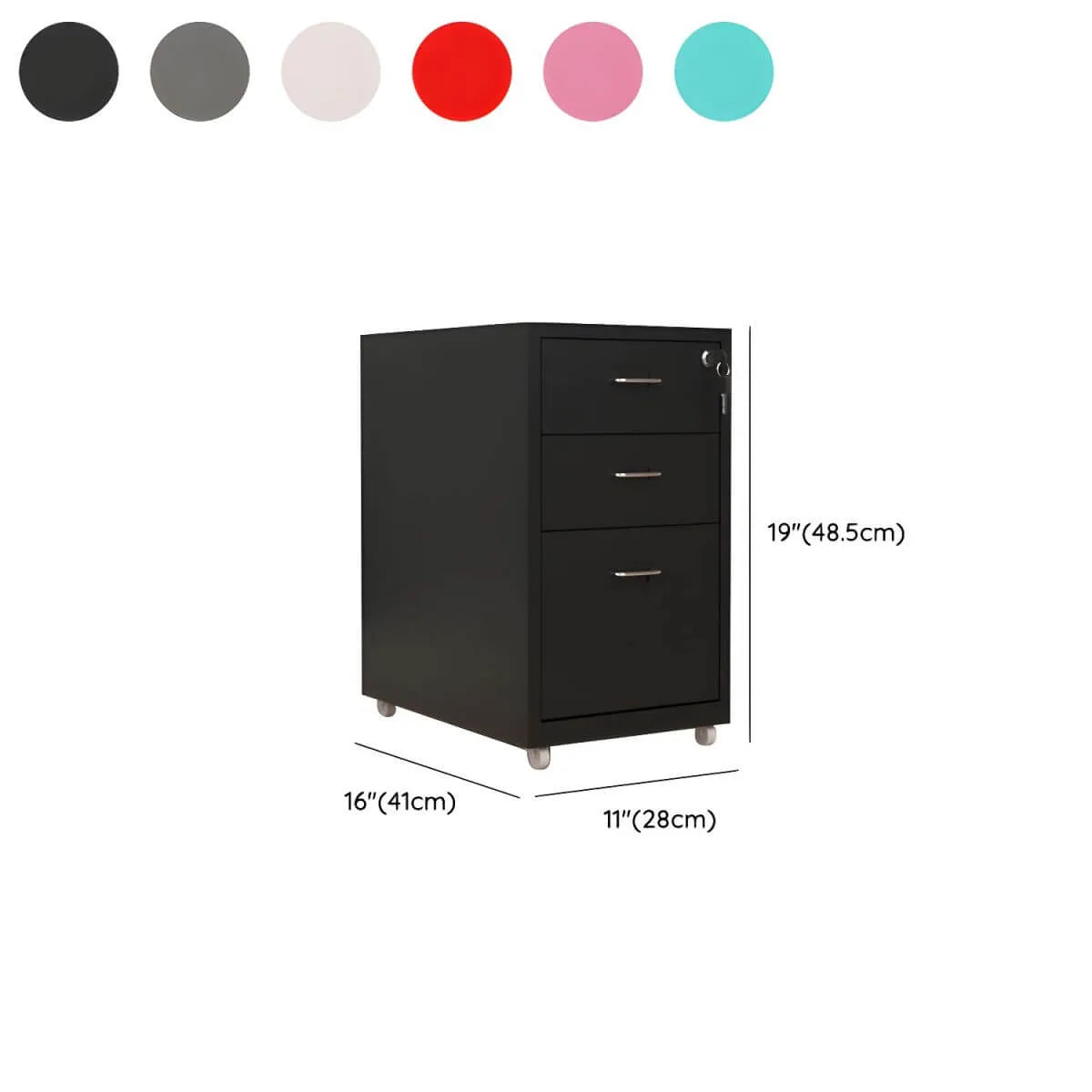 Slim Steel Locking File Cabinet With Casters and Tiered Drawers Dimensions