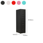 Slim Steel Locking File Cabinet With Casters and Tiered Drawers Dimensions
