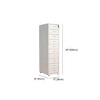 Slim Steel Locking File Cabinet With Casters and Tiered Drawers Dimensions