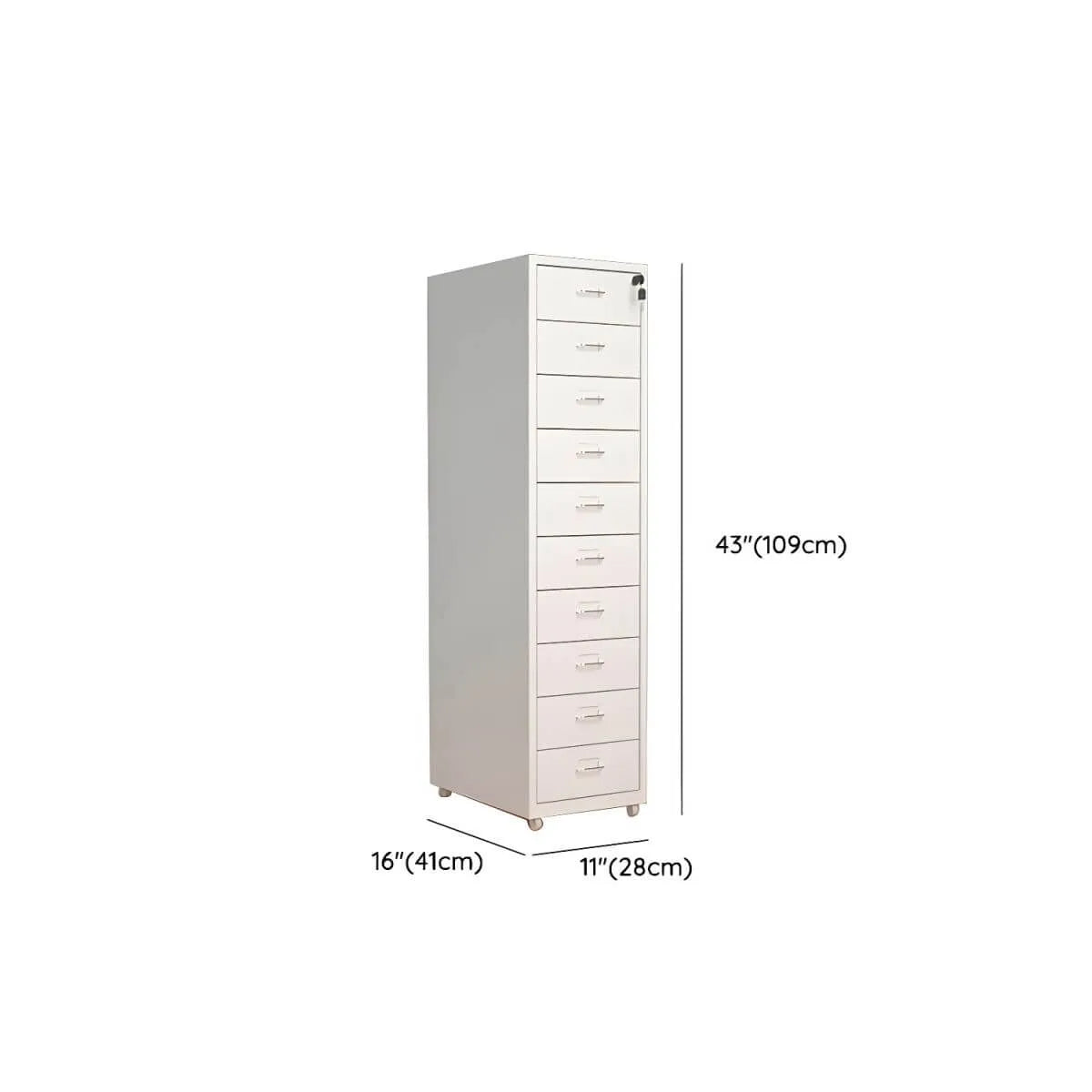 Slim Steel Locking File Cabinet With Casters and Tiered Drawers Dimensions