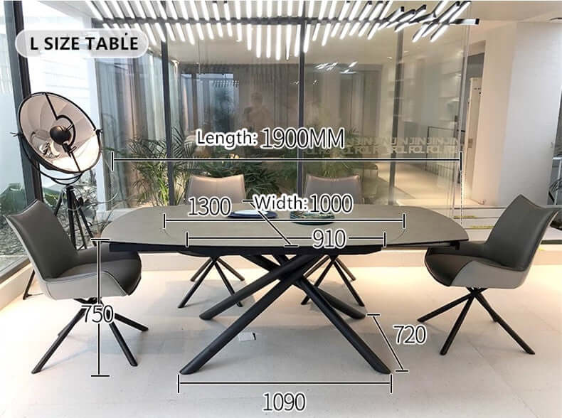 Small Modern Dining Table With Rock Slab Top