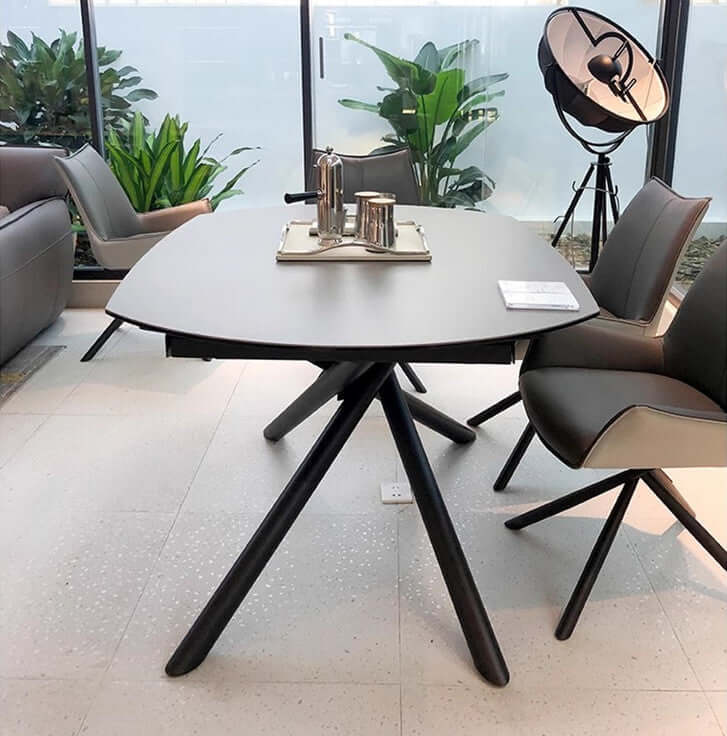 Small Modern Dining Table With Rock Slab Top