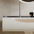 Small White Vanity Set With Mirror & Stool - Tulip Base