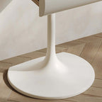 Small White Vanity Set With Mirror & Stool - Tulip Base