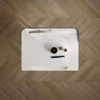 Small White Vanity Set With Mirror & Stool - Tulip Base