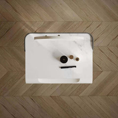 Small White Vanity Set With Mirror & Stool - Tulip Base