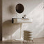 Small White Vanity Set With Mirror & Stool - Tulip Base Main Product Image